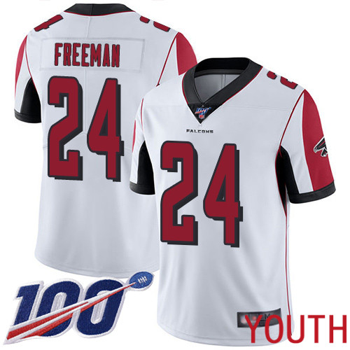 Atlanta Falcons Limited White Youth Devonta Freeman Road Jersey NFL Football #24 100th Season Vapor Untouchable->youth nfl jersey->Youth Jersey